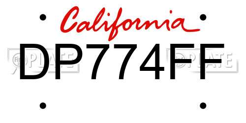 DP774FF California License Plate