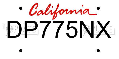 DP775NX California License Plate