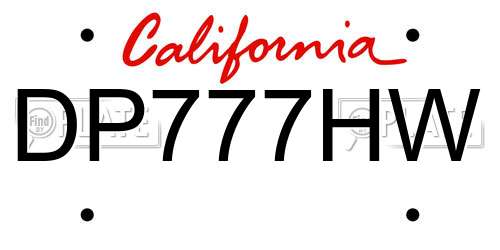 DP777HW California License Plate