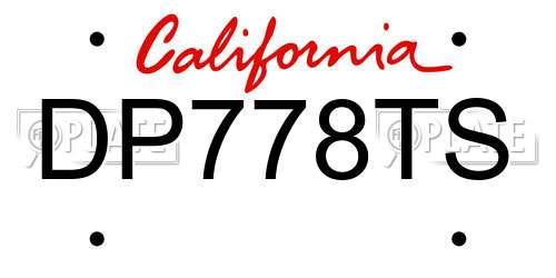 DP778TS California License Plate