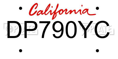 DP790YC California License Plate