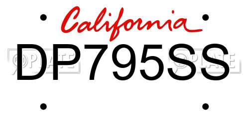 DP795SS California License Plate
