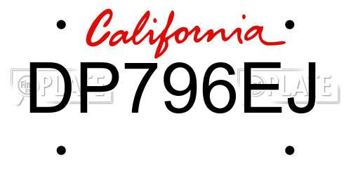 DP796EJ California License Plate