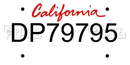 DP79795 California License Plate