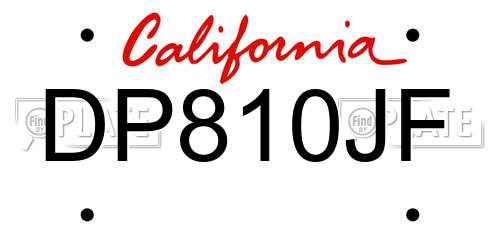 DP810JF California License Plate