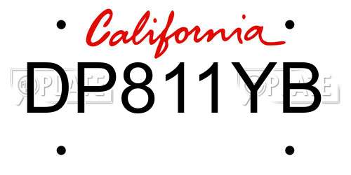 DP811YB California License Plate