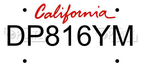 DP816YM California License Plate