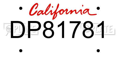 DP81781 California License Plate