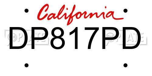 DP817PD California License Plate