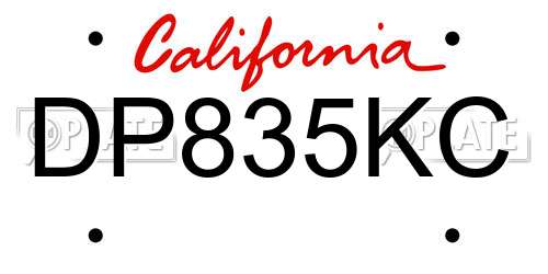 DP835KC California License Plate