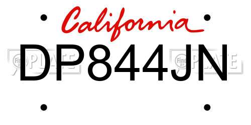 DP844JN California License Plate