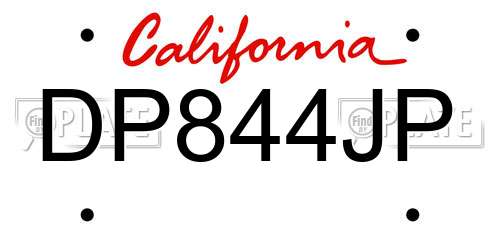 DP844JP California License Plate