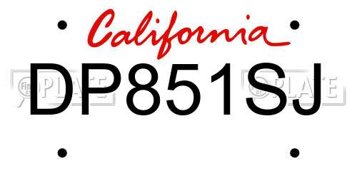 DP851SJ California License Plate