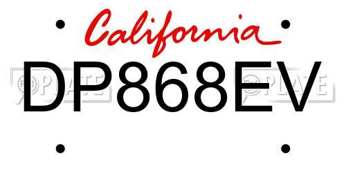 DP868EV California License Plate