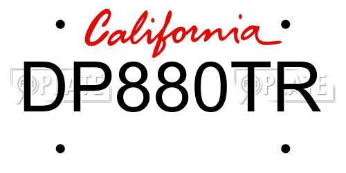 DP880TR California License Plate
