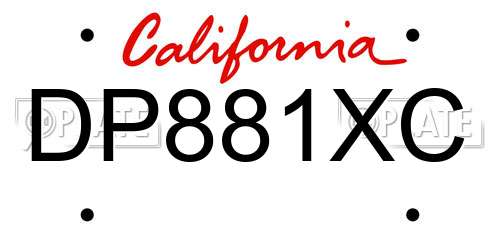 DP881XC California License Plate