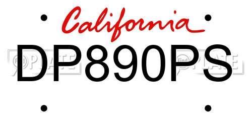 DP890PS California License Plate