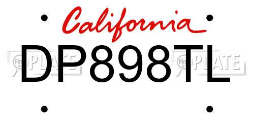 DP898TL California License Plate