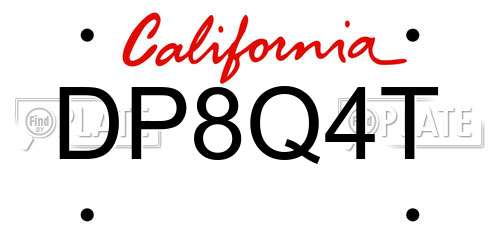 DP8Q4T California License Plate