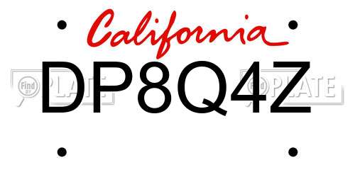 DP8Q4Z California License Plate