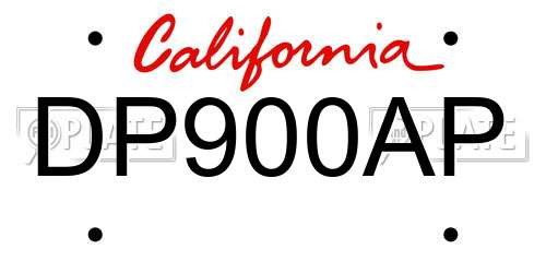 DP900AP California License Plate