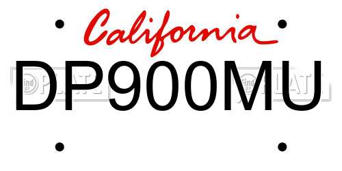 DP900MU California License Plate