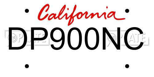 DP900NC California License Plate
