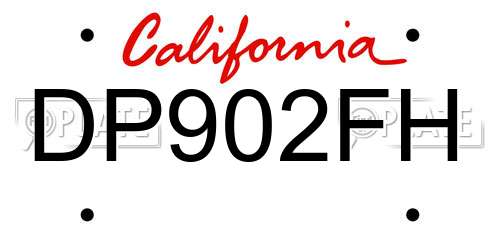 DP902FH California License Plate