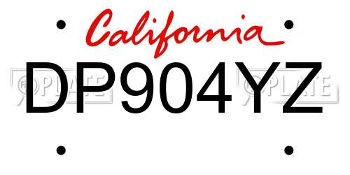 DP904YZ California License Plate