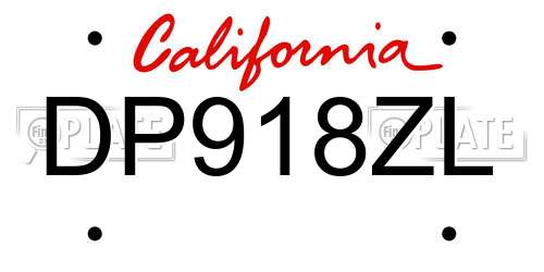 DP918ZL California License Plate