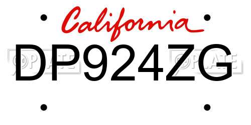 DP924ZG California License Plate