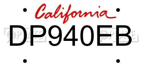 DP940EB California License Plate