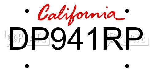 DP941RP California License Plate