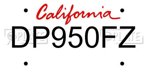 DP950FZ California License Plate