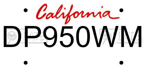 DP950WM California License Plate