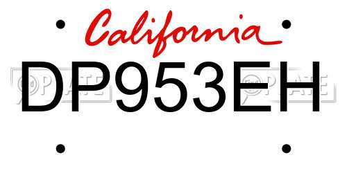 DP953EH California License Plate