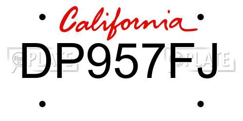 DP957FJ California License Plate