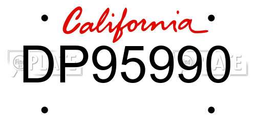 DP95990 California License Plate