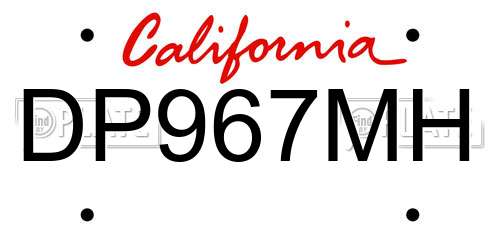 DP967MH California License Plate