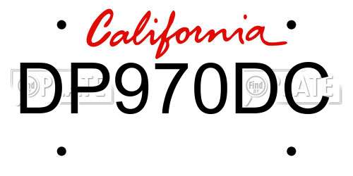 DP970DC California License Plate
