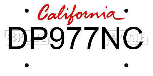 DP977NC California License Plate
