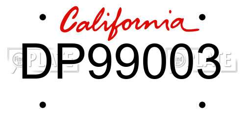 DP99003 California License Plate