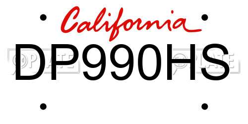 DP990HS California License Plate