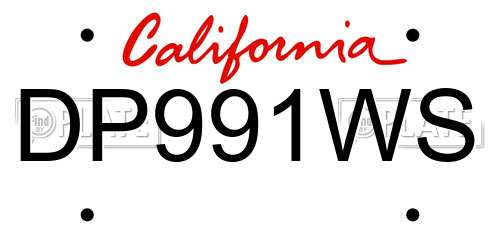 DP991WS California License Plate