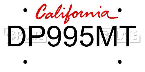 DP995MT California License Plate