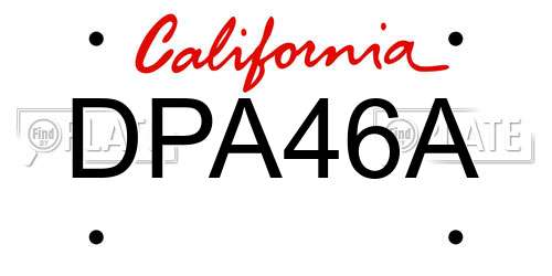 DPA46A California License Plate