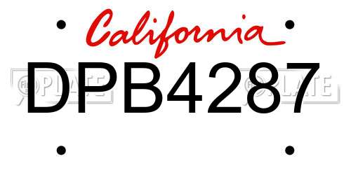 DPB4287 California License Plate