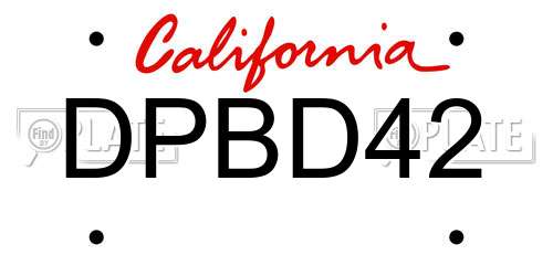 DPBD42 California License Plate
