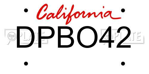 DPBO42 California License Plate