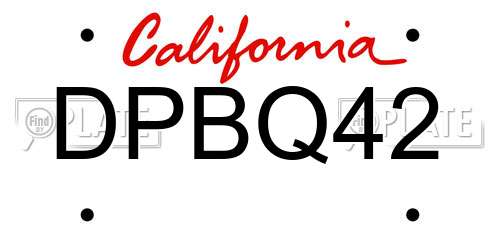 DPBQ42 California License Plate